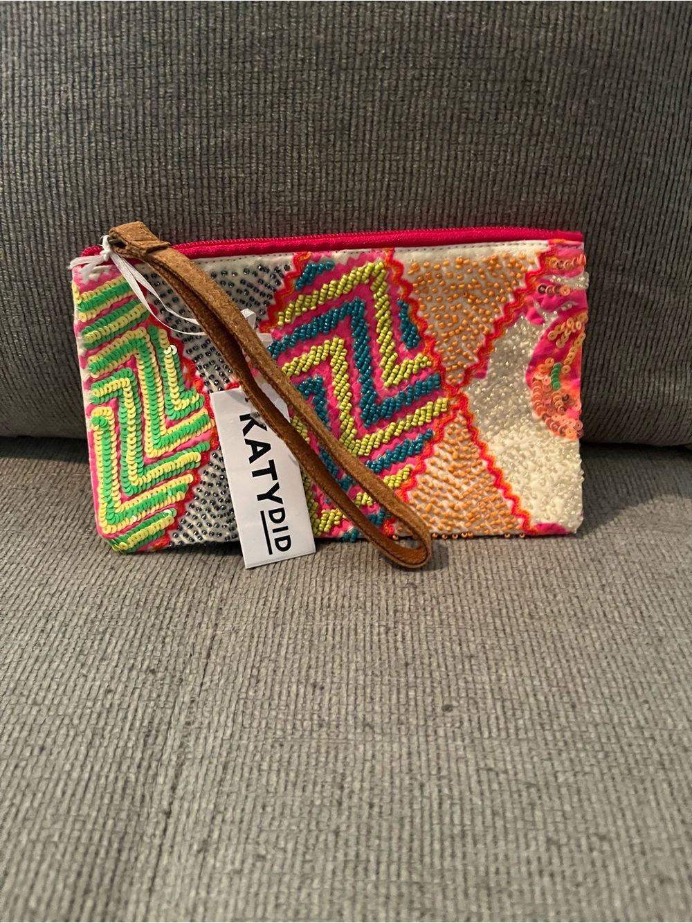 Katydid Neon Beaded Wristlet Clutch - Hot Pink, Neon Green, Orange